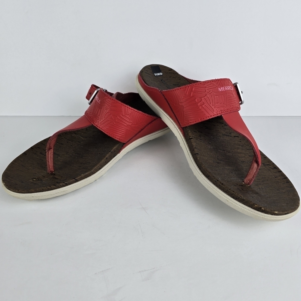 Merrell red leather sandals